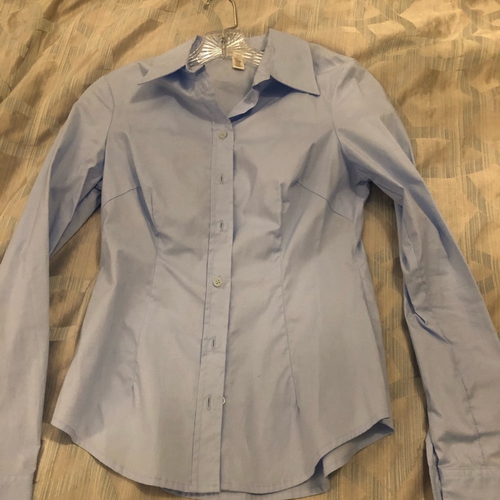 Light blue fitted blouse